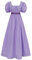 FRIUSATE Regency Dress, Jane Austen Regency Dress with Satin Sash, Victorian Empire Waist Ruffled Puff Sleeve Long Dress for Parties Ball Gown(L Purple)