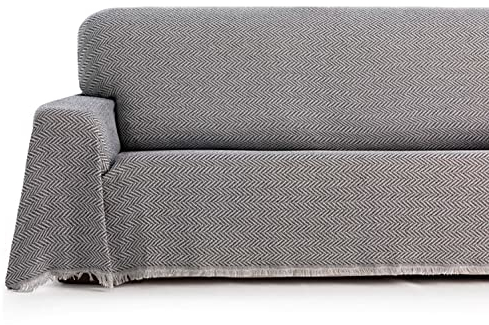 Maxfundas Tagesdecke Plaid 230 x 260 cm, geeignet für Sofa oder Bett, Grau – Mehrzweck-Tagesdecke, extra weich und bequem, Überwurf für Sofa oder Bett, Modell Zen