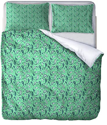 ELGISI Set Di Biancheria Da Letto Natalizia 260X240Cm, Set Copripiumino Matrimoniale In Microfibra Per Adulti Con Cerniera E 2 Federa, Motivo Stampati In Stampa Girino Piccolo 3D, Confortevole