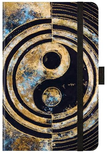 Premium Timer Small Yin Yang - Kalender 2024 - Korsch-Verlag - Taschenkalender A6 mit Stifthalter, Lesebändchen und Zetteltasche - eine Woche auf 2 Seiten - 9 cm x 14 cm