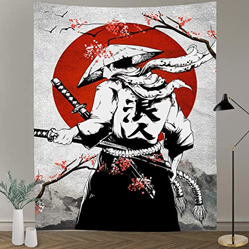 369 Tapisserie Tenture Portable Tapestry Tenture Murale Grande Tapisserie Murale Pour Chambres Décoration Dortoir 100X150cm Guerrier Traditionnel Japonais - Légende Japonaise
