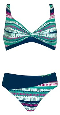 Sunmarin Bikini Zweiteiler Gemustert bunt großer Cup mit eingearbeiteten Softschalen mit verstellbaren Trägern Komfort Verschluss