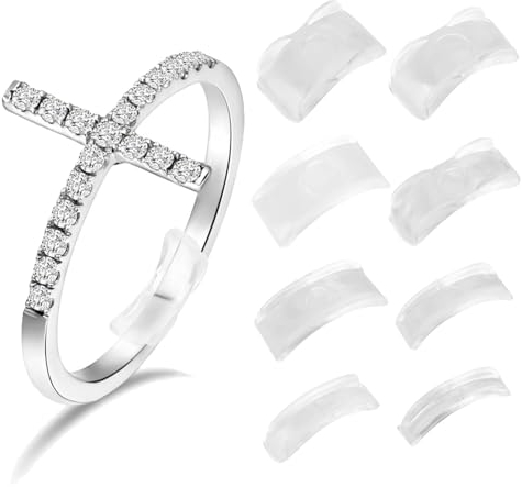 8 Stück Ringverkleinerer Unsichtbar, Ringgrößenversteller für lose Ringe, Ring Sizer zum Ring verkleinern für alle Ringe, in verschiedene Größen