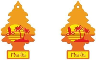 Little Trees Air Freshener Tree MTR0063 Mai Tai Fragrance For Car Home Boat Caravan - Single Pack (Pack of 2)