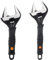 Sharp-tec 2Pcs Adjustable Spanner Set, 6 and 8 Wrenches, 34mm/36mm Wide Jaw Opening Black Oxide Finish, Heavy-Duty Plumbing Tools for Plumbers, DIY & Professionals