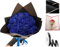 Eeiiey Glitzer-Rosenstrauß – (Selbstmontage), künstlicher Rosenstrauß, ewig, glänzend, Kunstrosen, Blumenstrauß, Liebesgeschenke für Valentinstag, Jahrestag, Verlobung (Blau, 12 Rosen)