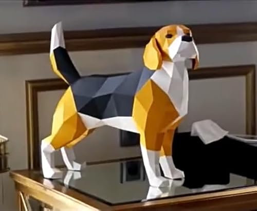 DINO SONO 3D Papiermodell Hund Origami Tischdeko, dog pet, Papier, basteln, Papercraft, Kinderzimmerdeko, DIY Puzzle, Konzentration tranieren