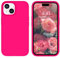 DOMAVER Coque en Silicone iPhone 15 Plus Antichoc Liquide, Fin iPhone 15+ Case, Etui Douce Doublure en Microfibre, Housse de Téléphone iPhone 15 Plus, Rose Fluo