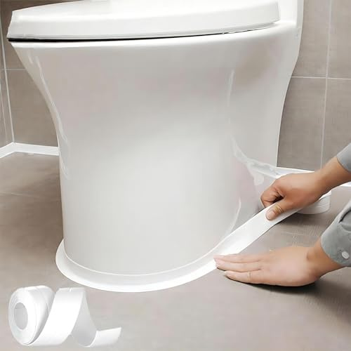 BLUEJUNWEI Self Adhesive Caulk Tape, 1 Roll Waterproof Caulk Tape, Toilet Sealant Around Toilet Base, Traditional Caulk Replacement, Tape