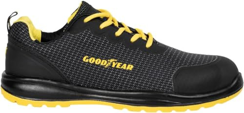 Goodyear Schwarze, atmungsaktive Sicherheitsschuhe, Arbeitssicherheit, Kategorie S3, Größe 38