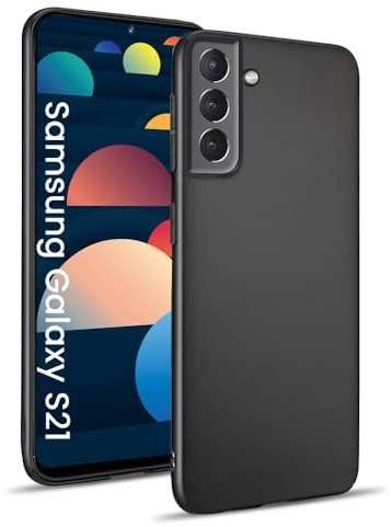 MC WHLZD Hülle für Samsung Galaxy S21 5G 6,2 Zoll, Ultra Dünn Handyhülle Weiche TPU Silikon Stoßfest Kratzfest Schutzhülle Case Kompatibel mit Samsung Galaxy S21 5G, Schwarz