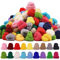 YeyeCyrilze 100pcs Mini MüTzen Zum Basteln Mini MüTzen FüR SorgenwüRmchen ZubehöR MüTzen FüR GlüCkswüRmchen Mini StrickmüTzen Zum Basteln Hut Basteln Von Weihnachte (100 Pcs Kein Ball)