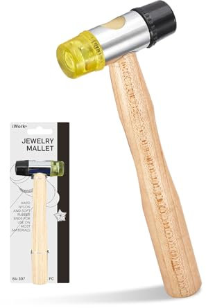 iWork Rubber Mallet Hammer with Double Faced 5.9 Inch Small Soft Mallet for Jewelry Leather Crafts, Wood Floor Home Hand Decoration