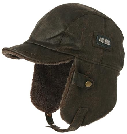 TOP-EX Winter Wasserdichter Trapper-Hut, Aviator Pilotenmütze mit winddichten Ohrenklappen - Warm gefütterte Kappe mit Schirm für kalte und nasse Outdoor (DE/NL/SE/PL, Alphanumerisch, XL, 115_Grün)