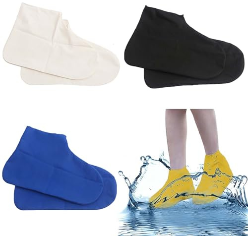VIDSTW 4 Paar Schuhüberzieher Wasserdicht Überschuhe Rutschfest (L) | Überzieher Schuhe Wiederverwendbar Regen Schuhüberzieher für Regen, Schneetag, Schlammige Straßen
