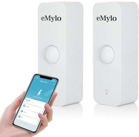 Bewegungsmelder Innen, WiFi bewegungsmelder mit Smart Life and Tuya Smart, 130°Bewegungssensor, 12m Reichweite, Kostenlose APP-Benachrichtigung, Fernüberwachung, 2 Pack