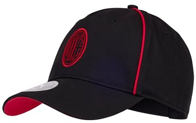 A.C. Milan King Cap mit Visier, Klassische Sommermütze mit offiziellem Logo, Kappe für Damen oder Herren, Unisex, verstellbar, Schwarz