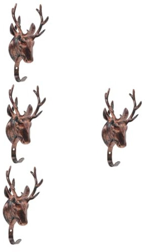 MAGICLULU 2 Pièces crochet tête de cerf Patère murale en forme de cerf Porte-manteau mural en forme de cerf clés crochets patère en bois de cerf porte serviette peinture murale au crochet