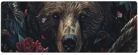 Tragen Mousepad XXL 800x300x3mm Groß Gaming Mauspad Rose Mouse Pad mit Genähten Kanten,Wasserdicht Rutschfeste Gummibasis Verbessert Präzision und Geschwindigkei,Einfach Zu Reinigen Office PC Lapto