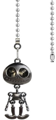 OMYZERO 30,5 cm große Metall-Lüfterverlängerung mit Kugelkettenanschluss, Zugketten für Deckenventilatoren und Lichter, dekorative Ventilator-Zugkette, Anhängerverlängerung (Nickel)
