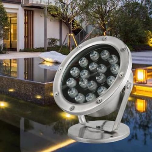 Foco para piscina - Luz LED subacuática, Foco para piscina sobre el suelo, resistente al agua IP68 de 12 V, foco LED de acero inoxidable para piscina subacuática, para fiesta en la piscina(Warm White,