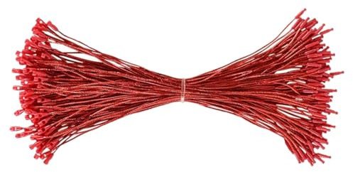 Cozylkx Lot de 100 Ficelles pour Décoration De Noël, Corde Métallique à Suspendre, Ancre, Bouton-Pression, Cordes Suspendues pour étiquettes, Ornements, Boules, Fournitures De Fête