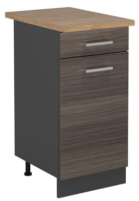 Vicco Mueble bajo de Cocina R-Line, Gris Noble, 40 cm, ET Roble