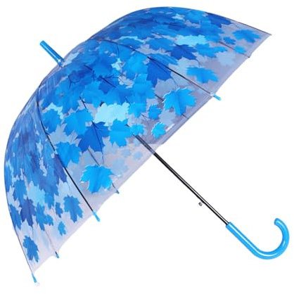 LIbgiubhy Parapluie transparent à motif de feuille - Parapluie transparent - Coupe-vent transparent