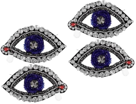 Artibetter 4stücke Strass-augen-applikationen Zum Aufnähen Perlen-aufnäher Mit Bösem Blick Für Kleidung Hüte Und Taschen Dekorative Diy-patches Mit Strasssteinen