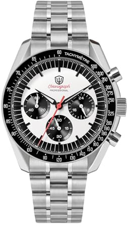 watchdives WD1860 WD1861 WD1863 Herren Chronograph, Japanisches VK63 Quarz Sportuhr, 40 mm Bubble Saphirglas Armbanduhr, 100 M Taucheruhr mit Edelstahlarmband