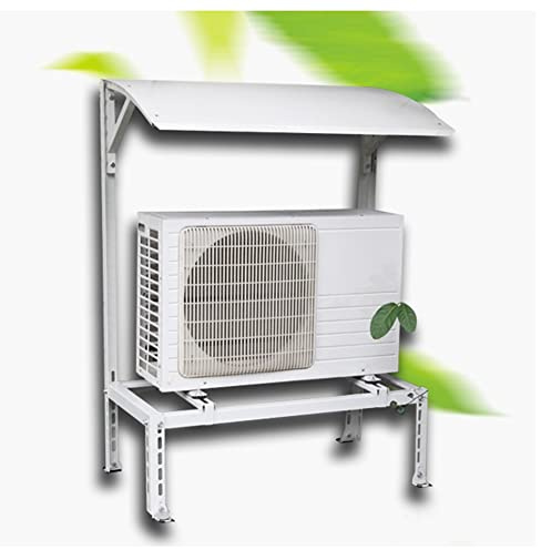 Externe Bodenhalterung für Klimaanlage, Bodenhalterung für Klimaanlage mit Regenschutz, Mini-Split-Boden-Montageständer für Außen-Klimaanlage und Wärmepumpe