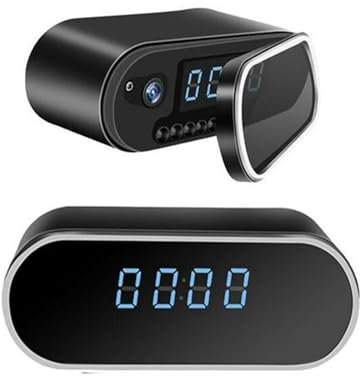 GLOBAL SECURITY Sveglia Orologio Telecamera WIFI 4k con Audio Professionale
