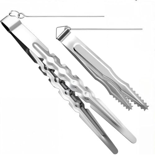 Wxinsheng 2 Piezas Pinzas para Shisha de Acero Inoxidable,Acero Inoxidable de Mini Pinza,Cachimba para Carbn y Tabaco,Accesorios para Bar,Hogar y Fiestas