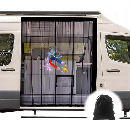 Moskitonetz Van Magnetisch für Mercedes Sprinter, Ford Transit | 180x150cm Van Bug Fliegengitter Insektennetz Magneten Moskitonet Insektennetz für Renault Master VW Crafter Campervans
