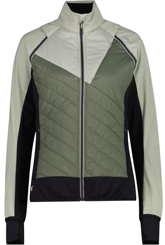 CMP WOMAN JACKET WITH DETACHABLE SLEEVES PISTACCHIO | Clima-Protect-Membran, Schutz vor Nässe, Primaloft-Wärme ohne Volumen, leichte Wärmeisolierung