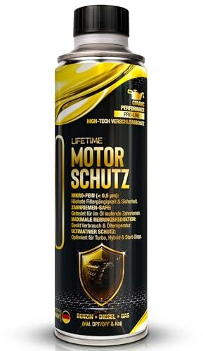 LIFETIME MOTORSCHUTZ Mikro-Keramik Motoröl-Additiv für Benzin- & Dieselmotoren I Keramikverschleißschutz I Öl Additiv | Zahnriemen-Safe | Motorreiniger I bis 7L Ölvolumen I Kaltstart-Schutz 300ml