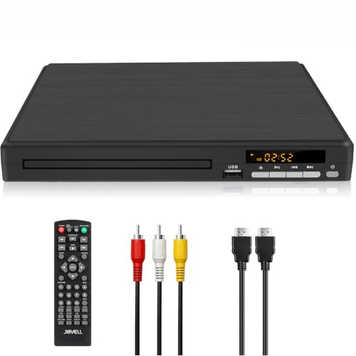 DVD-Player Regionenfrei DVD-Player für TV mit 1080P Hochskalierung - CD-Player DVD-Spieler mit Koaxial/HDMI/RCA-Ausgängen, Breakpoint-Speicher, PAL/NTSC, Ideal für Zuhause (198, Kein Blu-ray)