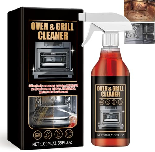 Oven Cleaner, Grill & Barbecue Cleaner,Oven and Grill Cleaning Spray,Kitchen Multi-Purpose Grease Cleaner for Baked-On Food Burnt Grease,Fast-Acting Cleaning Spray for Ovens, Grills, Racks and Trays