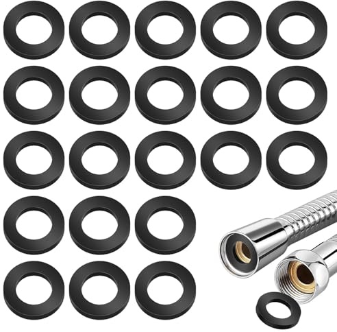 YOGAZEN 60 Stück Dichtungsringe 1/2 Zoll, schwarze Gummi Flachdichtung 19 x 11,5 x 3 mm, O-Ringe Dichtringe Set für Wasserhahn, Brauseschlauch, Duschkopf, Schlauch und Rohrverbindungen