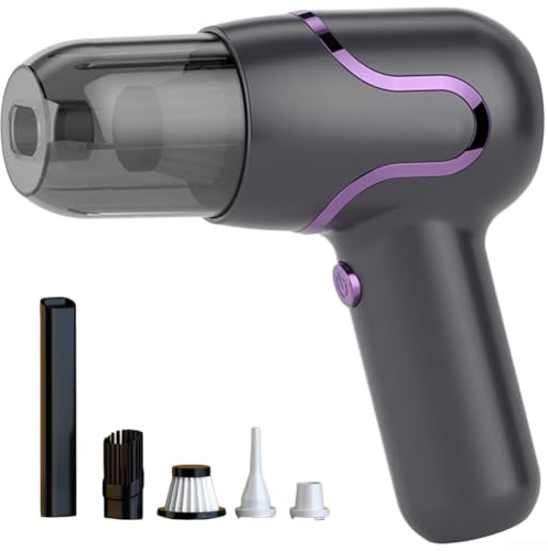 TONIXY 1 Pack Wireless Handheld Vacuum Cleaner, 3300Pa Strong Suction With Blow Function, Nozzles For Car Home Keyboard(Black Purple)