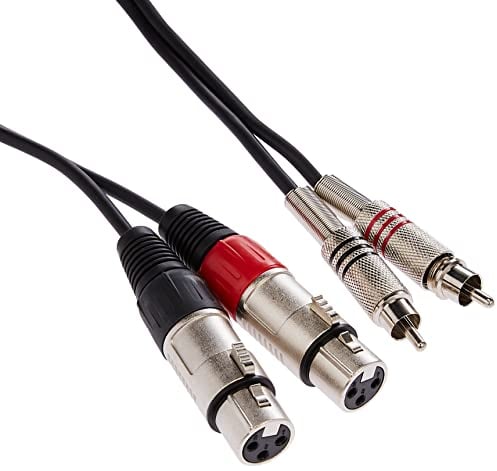 Stagg STC3CMXF - Cable para altavoces, 3 m, Twin RCAm a XLRf, Negro