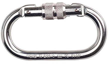 Portwest FP30 Screwgate Carabiner | Silver, One Size, CE Certified, UKCA Marked, EN 362
