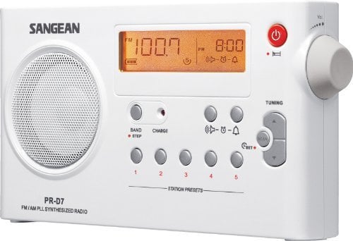 Sangean PR-D7 AM/FM Digital recargable portátil Radio – White color: White Consumer Portable Electronics/Gadgets