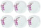 Van Well Kyoto Lot de 6 assiettes plates, 250 x 250 mm, grandes assiettes de service, vaisselle en porcelaine, décoration florale, orchidée, rose, rouge, rose