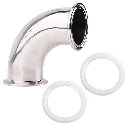 dernord Sanitär Hülse Bogen 90 Grad Rohrverschraubungen SS304 Tri Klemme 2 Tube OD
