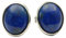 Ohrstecker Ohrschmuck aus Lapis-Lazuli & 925 Silber rhodiniert oval dunkel-blau