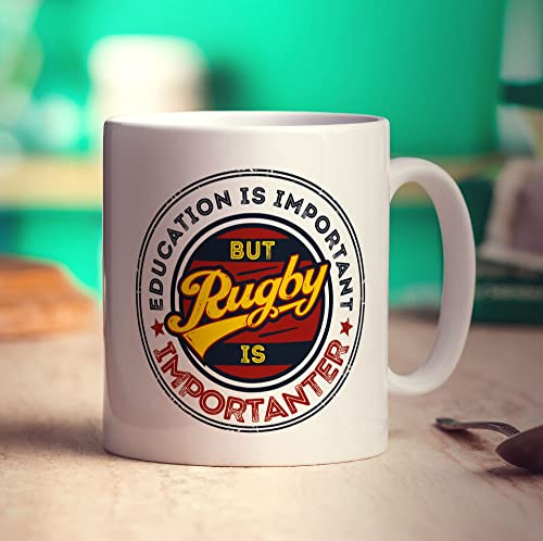 Printster Education is Important But Rugby is Importanter Mug - 11oz Ceramic Cup
