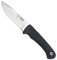 Cudeman Cuchillo 151-H hoja de acero inoxidable ACX-380 de 10 cm empuñadura de caucho negro de 11 cm para caza, pesca, supervivencia y bushcraft + Portabotellas regalo