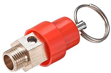 uxcell Safety Valve Air Compressor Pressure Valve, G1/8 Male, 115PSI Set Pressure, Red Hat, 1Pack
