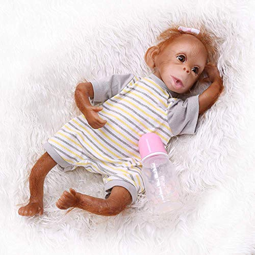 iCradle 45 cm handgefertigte Puppe, Motiv: Affe, Neugeborene, Sammlerstück